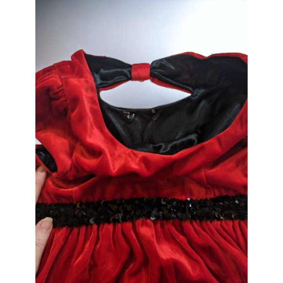 Red Fuzzy Sequin Accent Dress - Picture 3 of 11